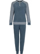 Pastunette Tweedelige Pyjama Badstof Dames 121199-104-1 520 Dark Blue in warme badstofkwaliteit.