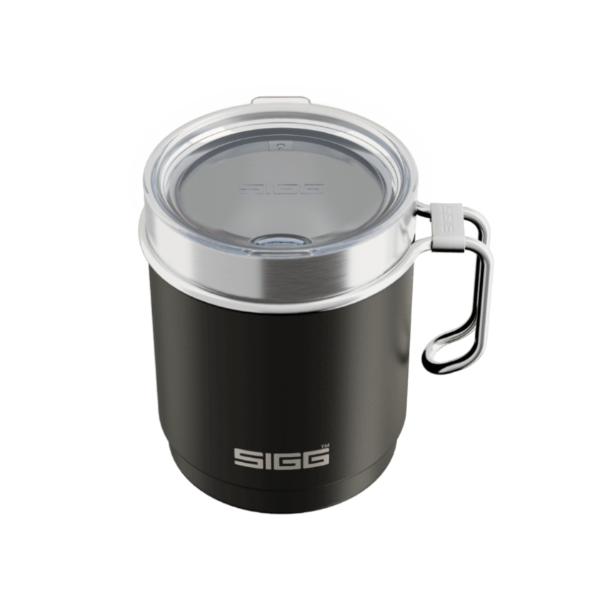 SIGG Travel Mug 0.3L Nightblack GT6053.80 bovenaanzicht met deksel en handvat