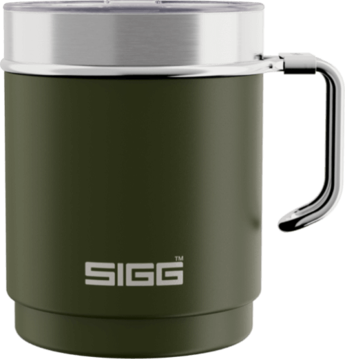 SIGG Travel Mug 0.3L Roasted Green GT6053.90, duurzame thermobeker van hoogwaardig roestvrij staal.