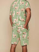 SNURK Alpaca Meadow Shorts Heren met grappige alpacaprint, relaxte fit en diepe steekzakken.