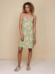 SNURK Alpaca Meadow Strap Dress Dames in groen met alpacaprint, ideaal voor zomer en strand.