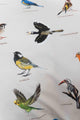 Afbeelding van vogels op het SNURK Bird Watching dekbedovertrek met de Great Tit en andere soorten.