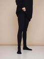 SNURK Black Legging Dames in zwart, zachte stretch jersey katoen met hoge taille.