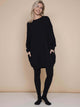 SNURK Black Legging Dames in combinatie met een zwarte oversized jurk, perfect voor comfort en stijl.