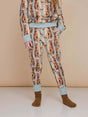 SNURK Bowie Broek Kids met schattige kattenprint, ideaal voor spelen en slapen in zachte biologische katoen.