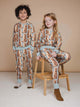 SNURK Bowie Broek Kids in biologische katoen met kattendessin, ideaal voor spelen en slapen.