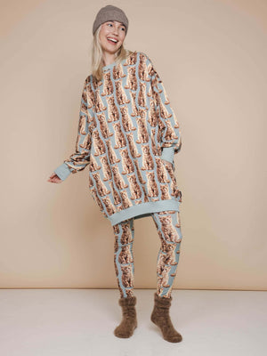SNURK Bowie Legging Kids in een vrolijk kattenpatroon, comfortabel en stijlvol voor kinderen.