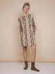 SNURK Bowie Long Sleeve Dress Dames met kattenprint, comfortabel T-shirt jurk met lange mouwen en praktische zakken.