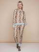 SNURK Bowie Sweater Dames met kattenprint, comfortabele damespyjama set, zacht biologisch katoen.