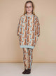 SNURK Bowie Sweater Dress Kids met kattenprint, perfect voor kinderen om in te chillen en te slapen.