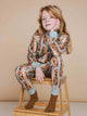 SNURK Bowie Sweater Kids in fun cat print, soft stretch cotton, relaxed fit for children.