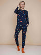 SNURK Building Blocks Broek Regular Unisex in navy met kleurrijke blokken, trendy en comfortabel.
