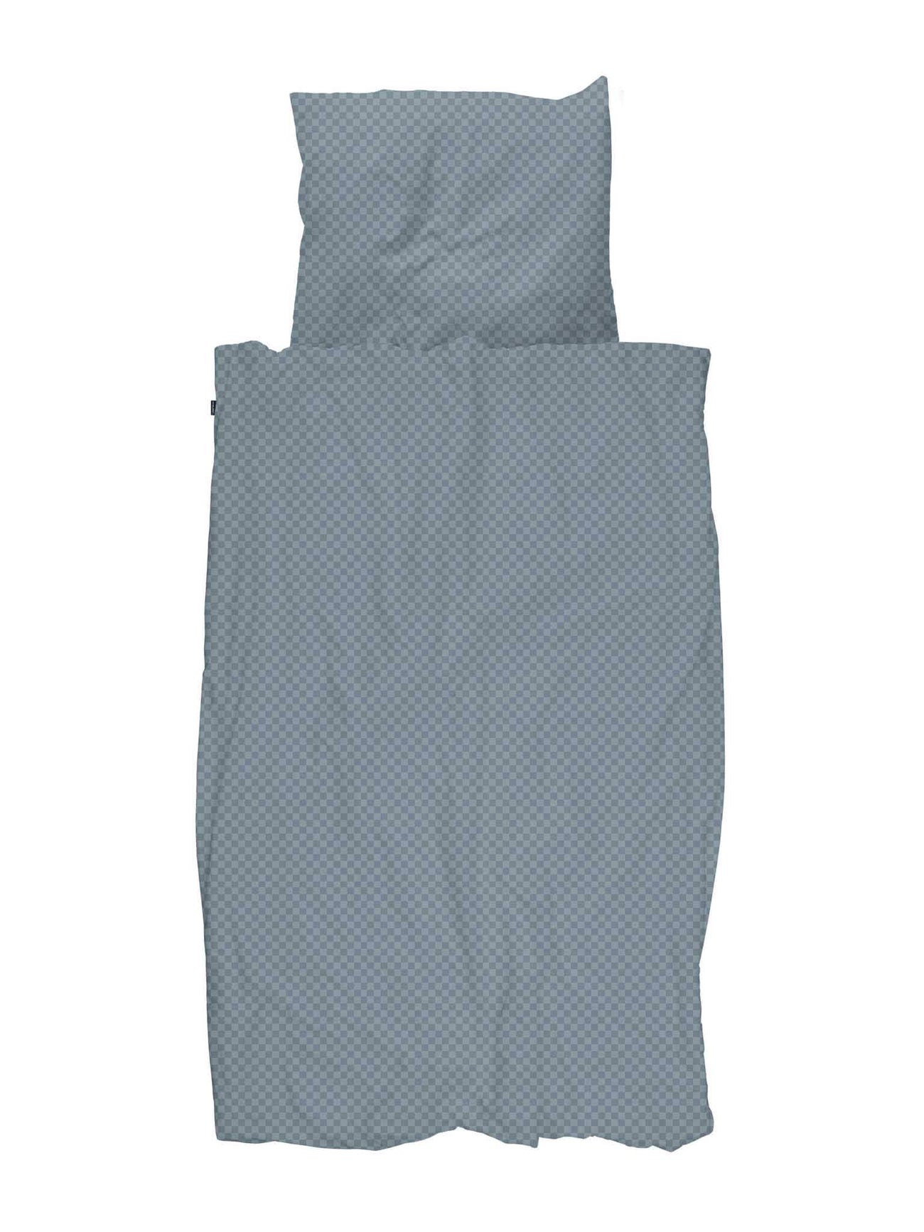 SNURK Check Faded Blue dekbedovertrek in blauw geruite stijl met kussensloop.