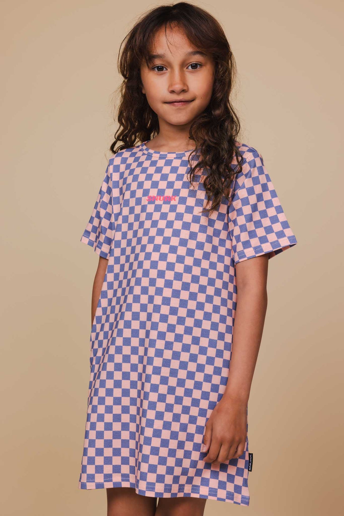 SNURK Check T-shirt Dress Kids
