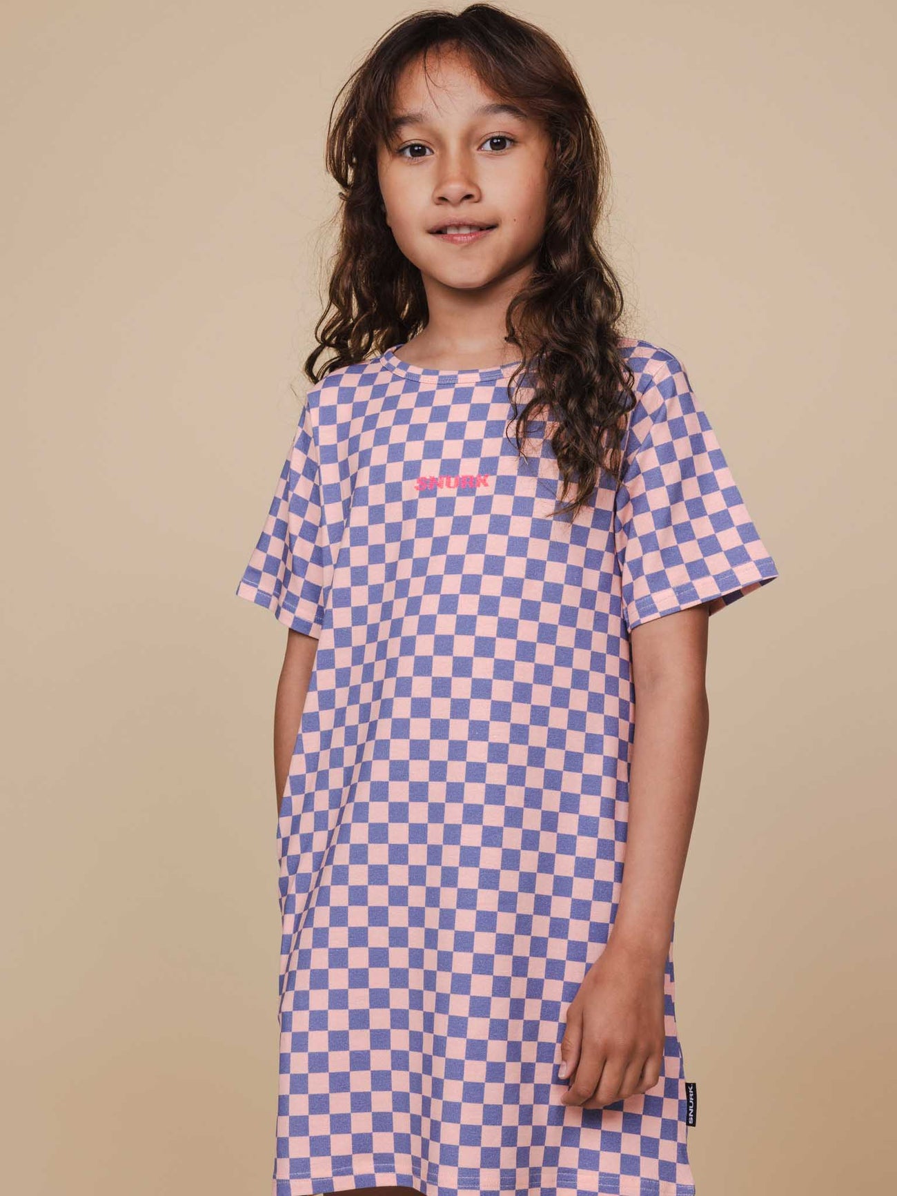 SNURK Check T-shirt Dress Kids