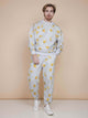 SNURK Chips Broek Relaxed Unisex in lichtgrijs met chips print, perfect voor dames en heren, stijlvol en comfortabel.