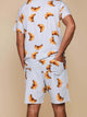 SNURK Croissants Shorts Heren met croissantprint, relaxte pasvorm en diepe zakken, perfect voor comfortabel gebruik.