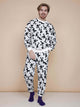 SNURK Crossword Broek Relaxed Unisex in zwart-witte kruiswoordprint, comfortabel en stijlvol voor heren en dames.