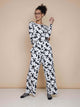 SNURK Crossword Long Sleeve T-shirt Dames in zwart-wit, casual look met comfortabele pasvorm.