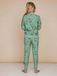 Snurk Donkeys Broek Kids met schattige baby-ezels, achteraanzicht van het kind in de comfortabele joggingbroek.