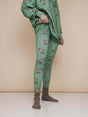 SNURK Donkeys Legging Dames in zachtgroene kleur met schattige baby-ezels