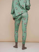 SNURK Donkeys Legging Dames vrouwelijke legging met schattige baby-ezels op een zachtgroene achtergrond.