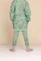 SNURK Donkeys Legging Kids, schattige baby-ezels op groene achtergrond, comfortabele kinderlegging.