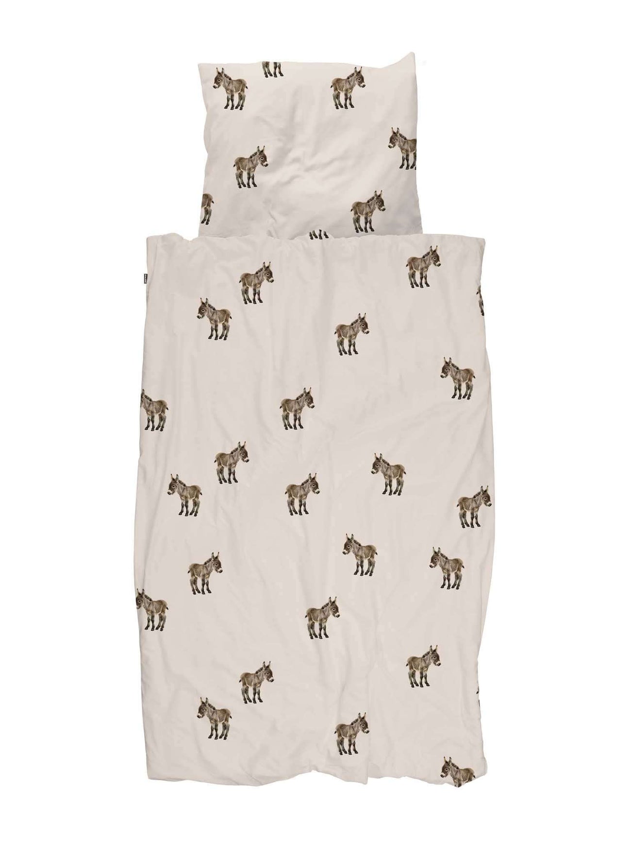 SNURK Donkeys dekbedovertrek met schattige ezels op een lichte achtergrond.