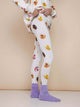 SNURK Donuts Legging Dames met kleurrijke donutprint op een romige achtergrond, perfect voor een luie dag.