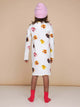 SNURK Donuts Long Sleeve Dress Kids achterzijde met kleurrijke donuts op witte achtergrond