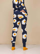 SNURK Eggs Navy Broek Unisex, unisex joggingbroek met spiegeleitjes, perfect voor comfort en stijl.