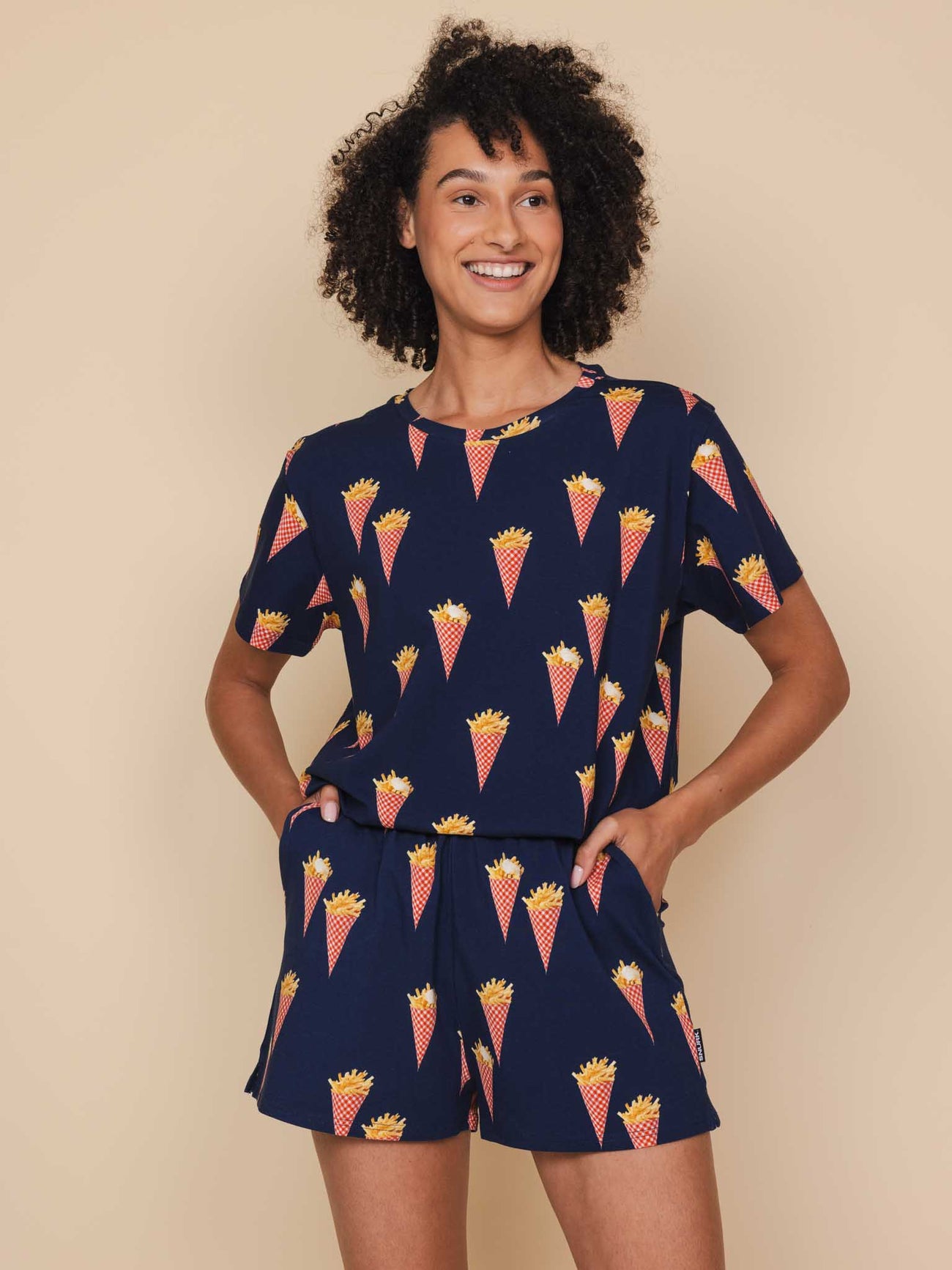 SNURK Fries Navy Shorts Dames