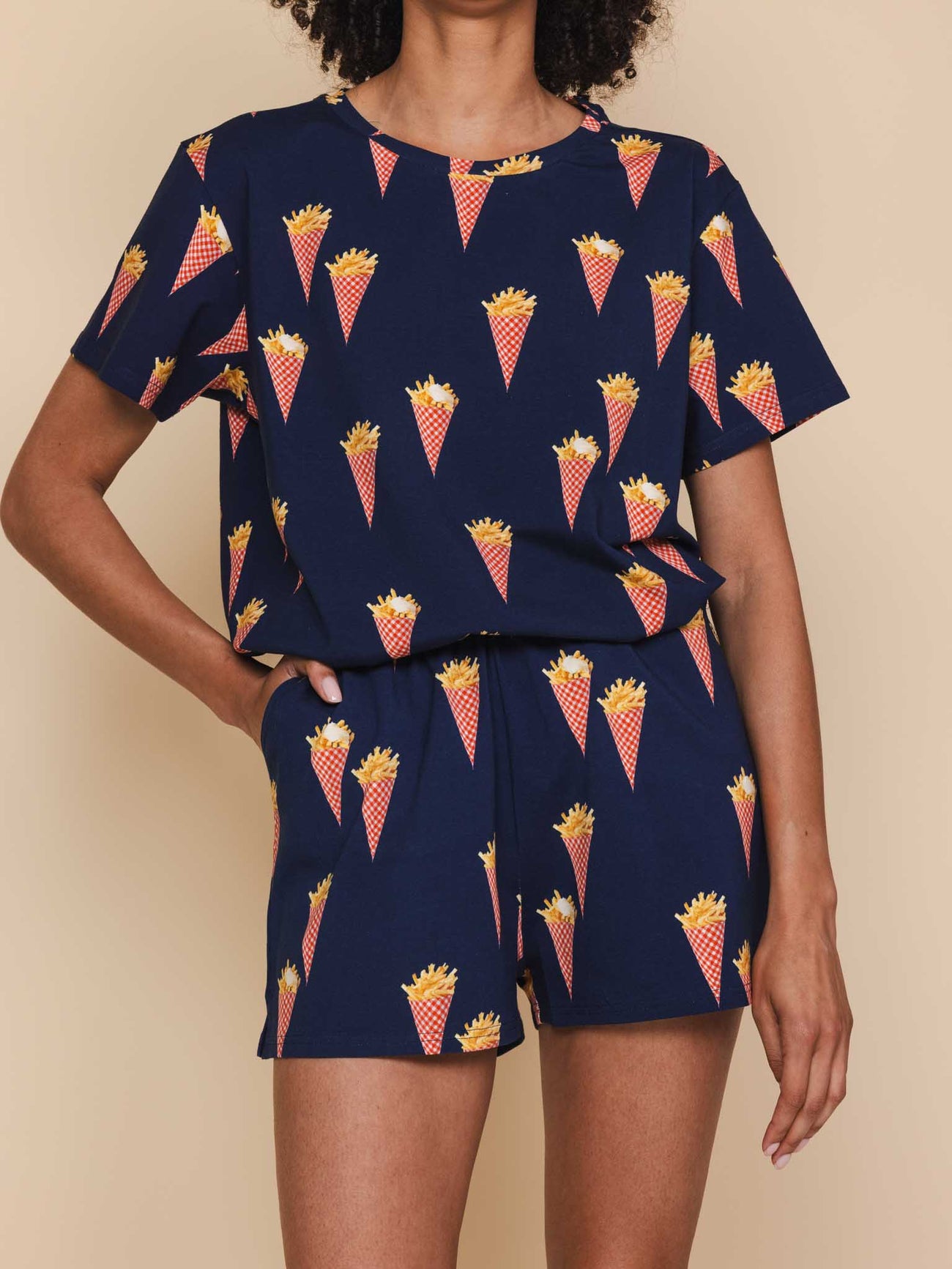 SNURK Fries Navy Shorts Dames