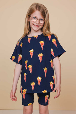 SNURK Fries Navy T-shirt Kids