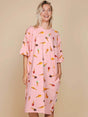 SNURK Ice Cream Cones Relaxed T-Shirt Dress One Size Dames, comfortabel oversized jurkje met ijsjesprint.