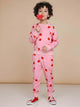 SNURK Lollipop Love Broek Kids in roze met hartjes, perfect voor spelen of slapen.