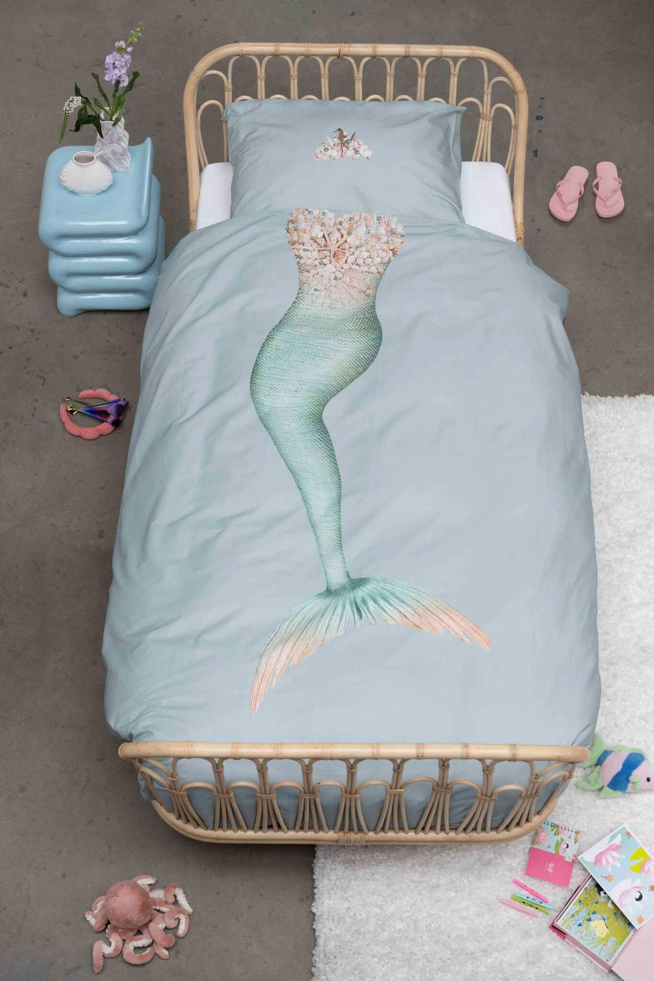 SNURK Mermaid Aqua dekbedovertrek