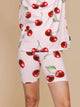 SNURK Mon Cherry Bikershorts Dames met zoete kersen en hoge taille, perfect voor zomercomfort.