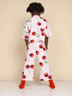 SNURK Mon Cherry Cropped T-Shirt Kids met schattige kersjes, perfect voor slapen of school.
