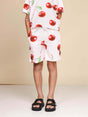SNURK Mon Cherry Shorts Kids met vrolijke kersjes, perfect voor jongens en meisjes, gemaakt van biologisch katoen.