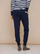 SNURK Navy Broek Regular voor dames en heren, zachte joggingbroek met smalle pasvorm.