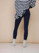 SNURK Navy Legging Dames, dameslegging in donkerblauw, met comfortabele hoge taille en stretch jersey katoen.