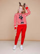 SNURK Pierre Xmas Sweater Kids met gestreepte rode kersttrui en een vrolijke uitstraling.