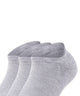 FALKE Cool Kick grijze sneakersokken - 3 paar, ergonomisch en vochtabsorberend.