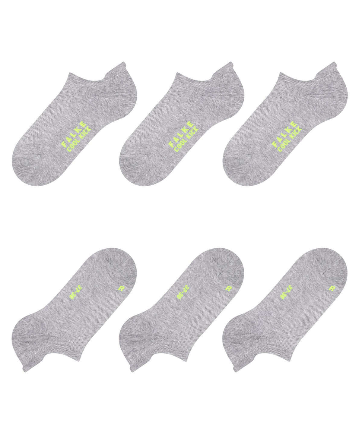 FALKE Cool Kick grijze sneakersokken, bundel van 3 paar, ideaal voor comfort en luchtigheid.