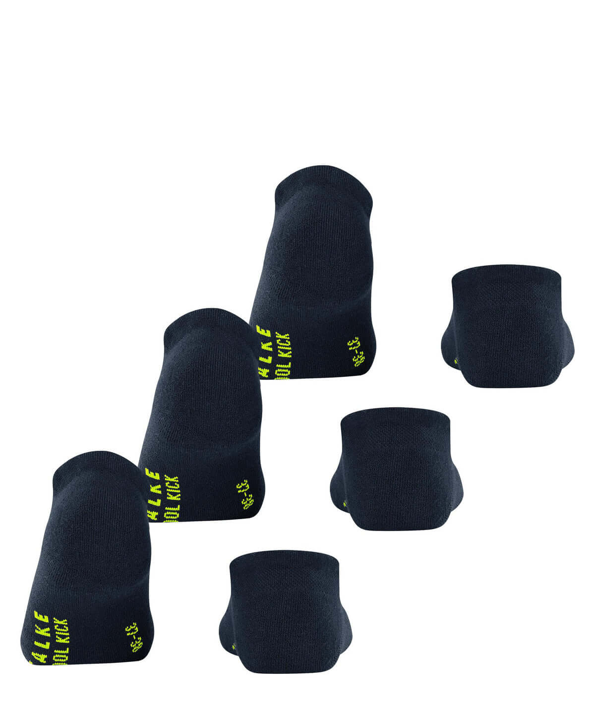 FALKE Cool Kick sokken, marine, 3 paar, ergonomisch, vochtafvoerend, comfortabel, bijna onzichtbaar in schoenen.