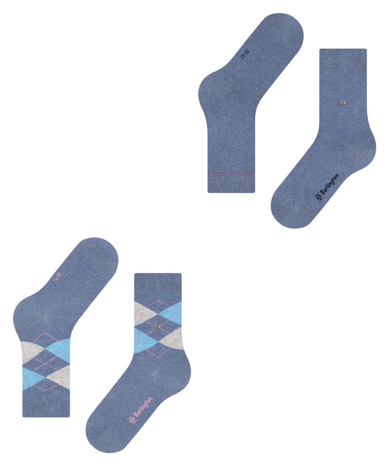 Burlington Everyday Mixed 2-Pack Damessokken 22044 6660 light denim Foto 22163