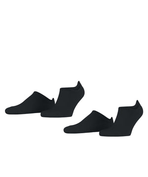 Esprit Active dames sneakersokjes, zwart, 2-pack, met badstofzool en verdikt lipje voor extra steun, gemaakt van biologisch katoen.