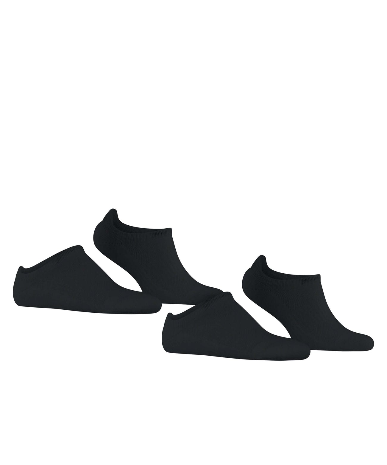 Zwarte Esprit Active Basic sneakersokken voor dames in 2-pack, biologisch katoen, met badstofzool en elastische zones voor steun.