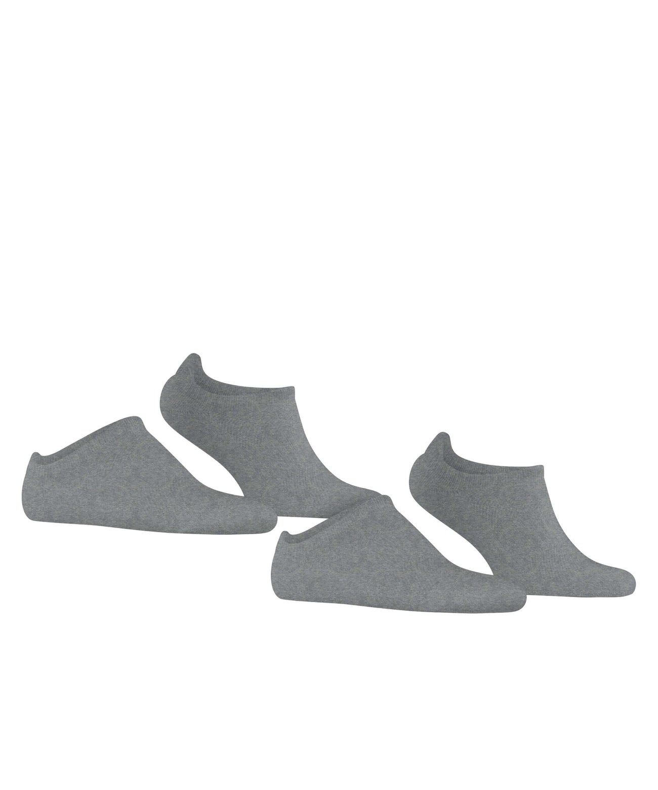 Grijze Esprit dames sneakersokjes, 2-pack met badstofzool, biologisch katoen en elastische zones voor lichte steun, enkelhoog.